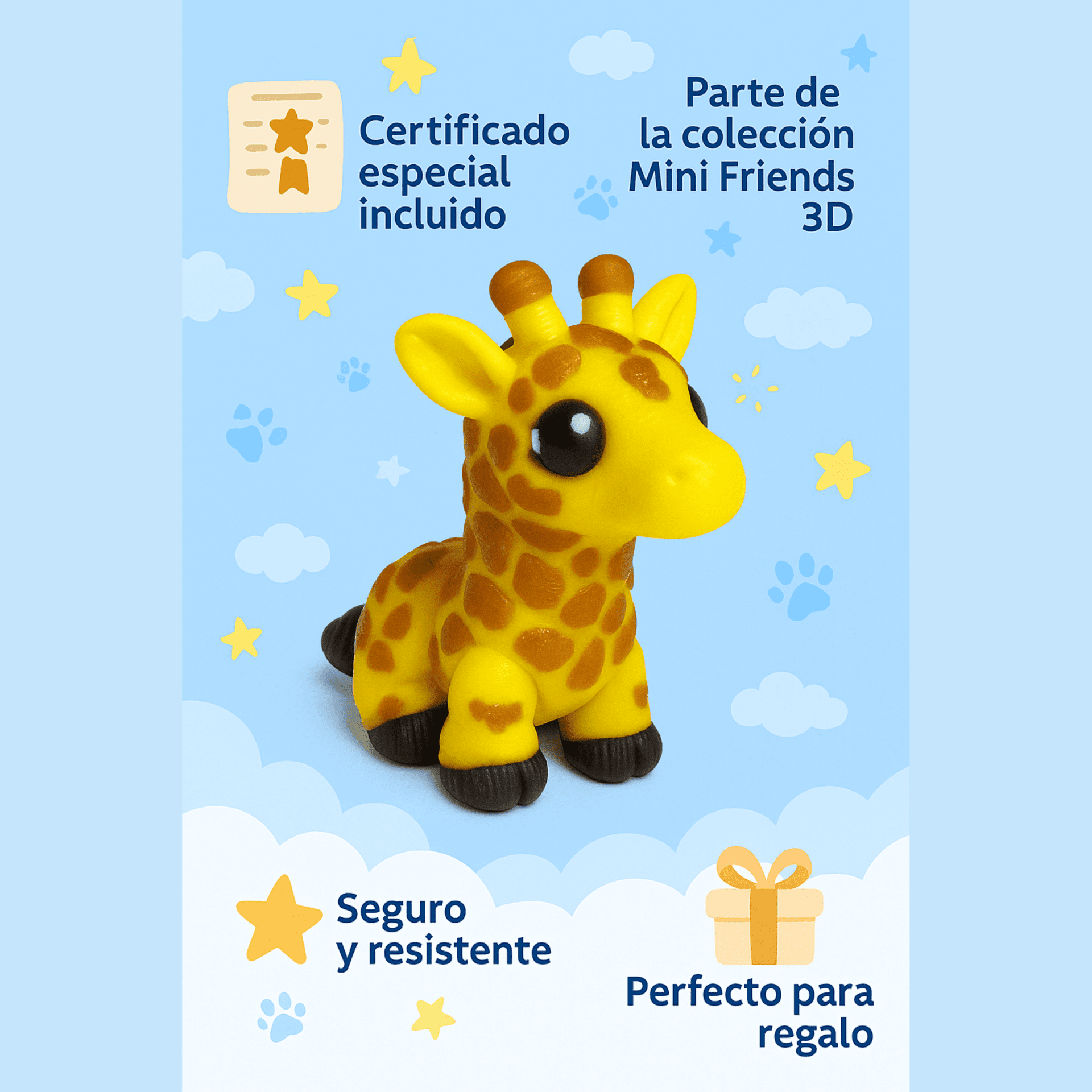 Mini Friends 3D – Jirafa articulada de 4 cm con Certificado de Adopción - 5
