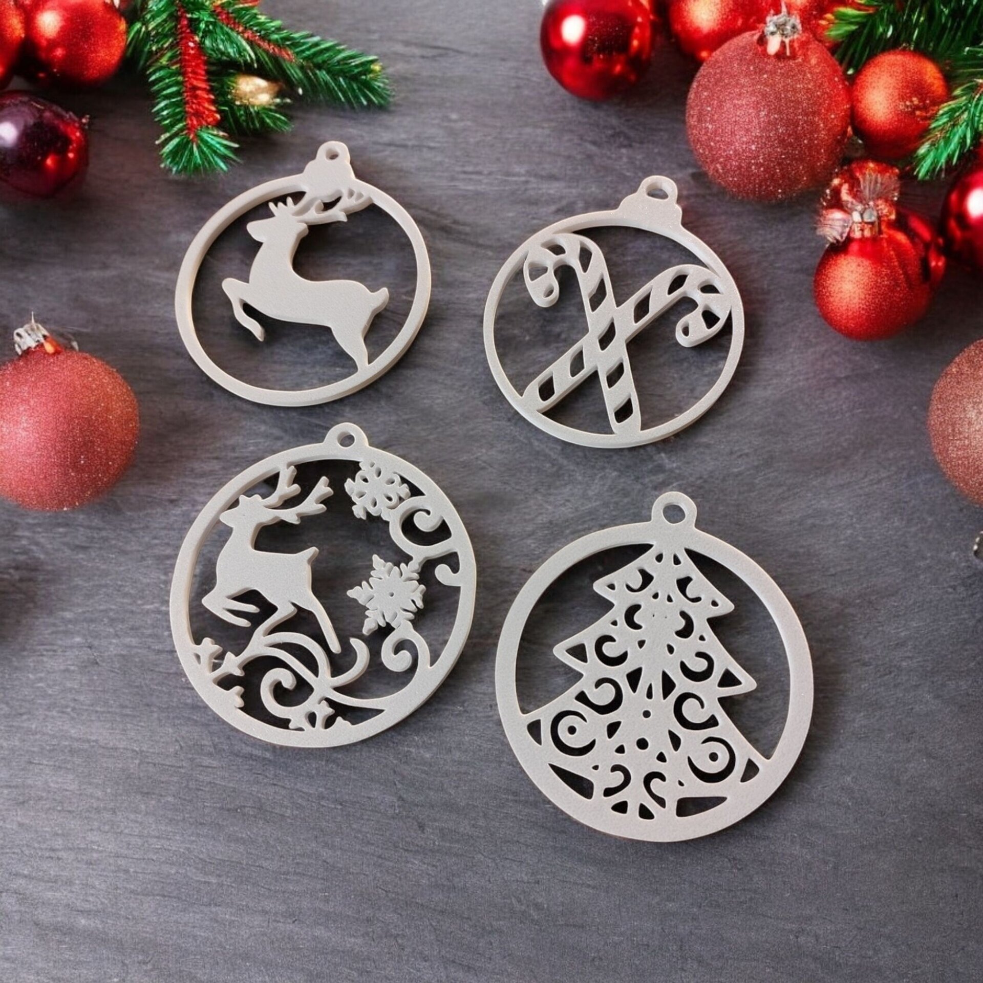 Juego de 10 Colgantes Navideños Artesanales – Adornos de Navidad en PLA Biodegra - 8