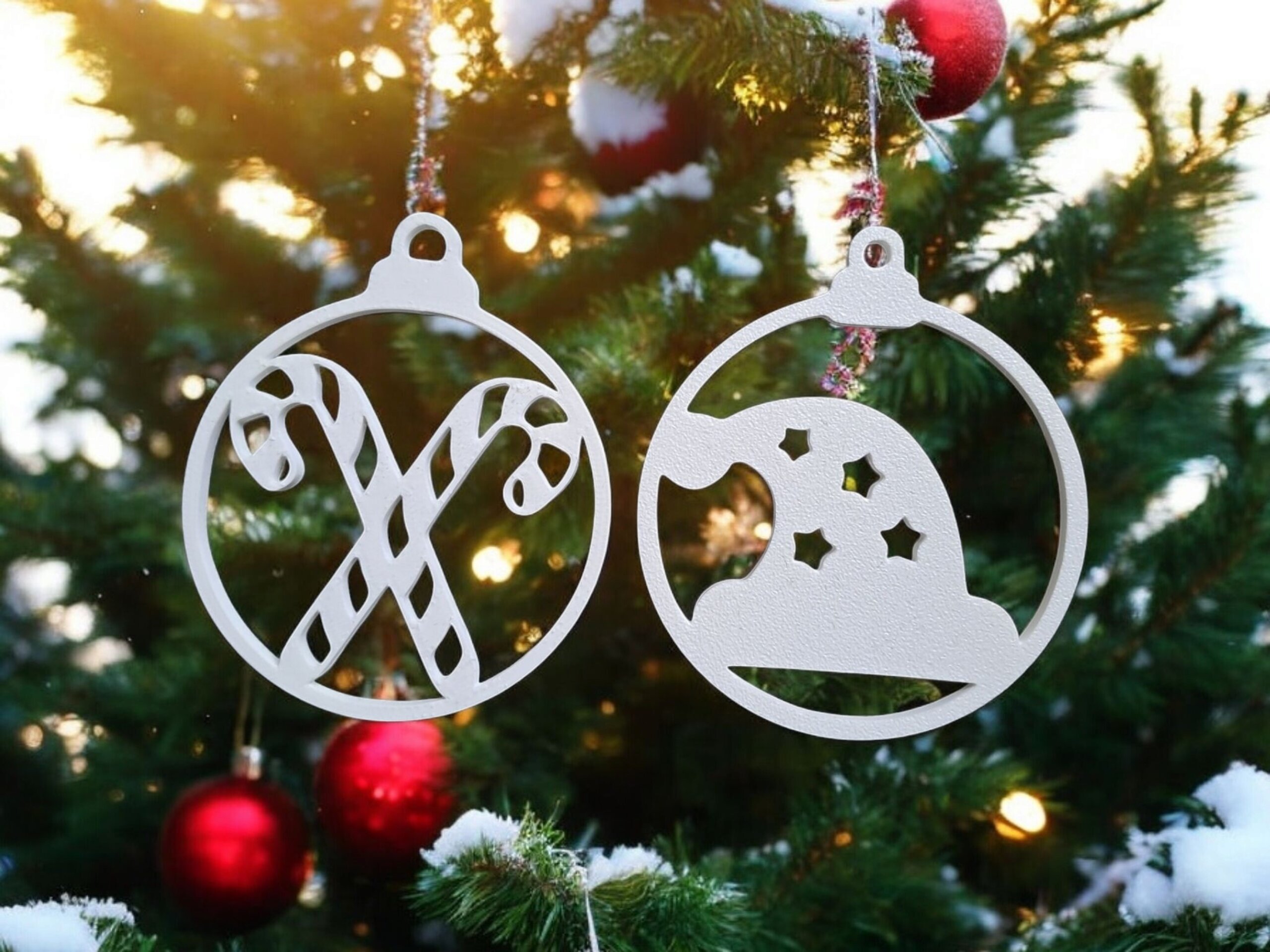 Juego de 10 Colgantes Navideños Artesanales – Adornos de Navidad en PLA Biodegra - 4