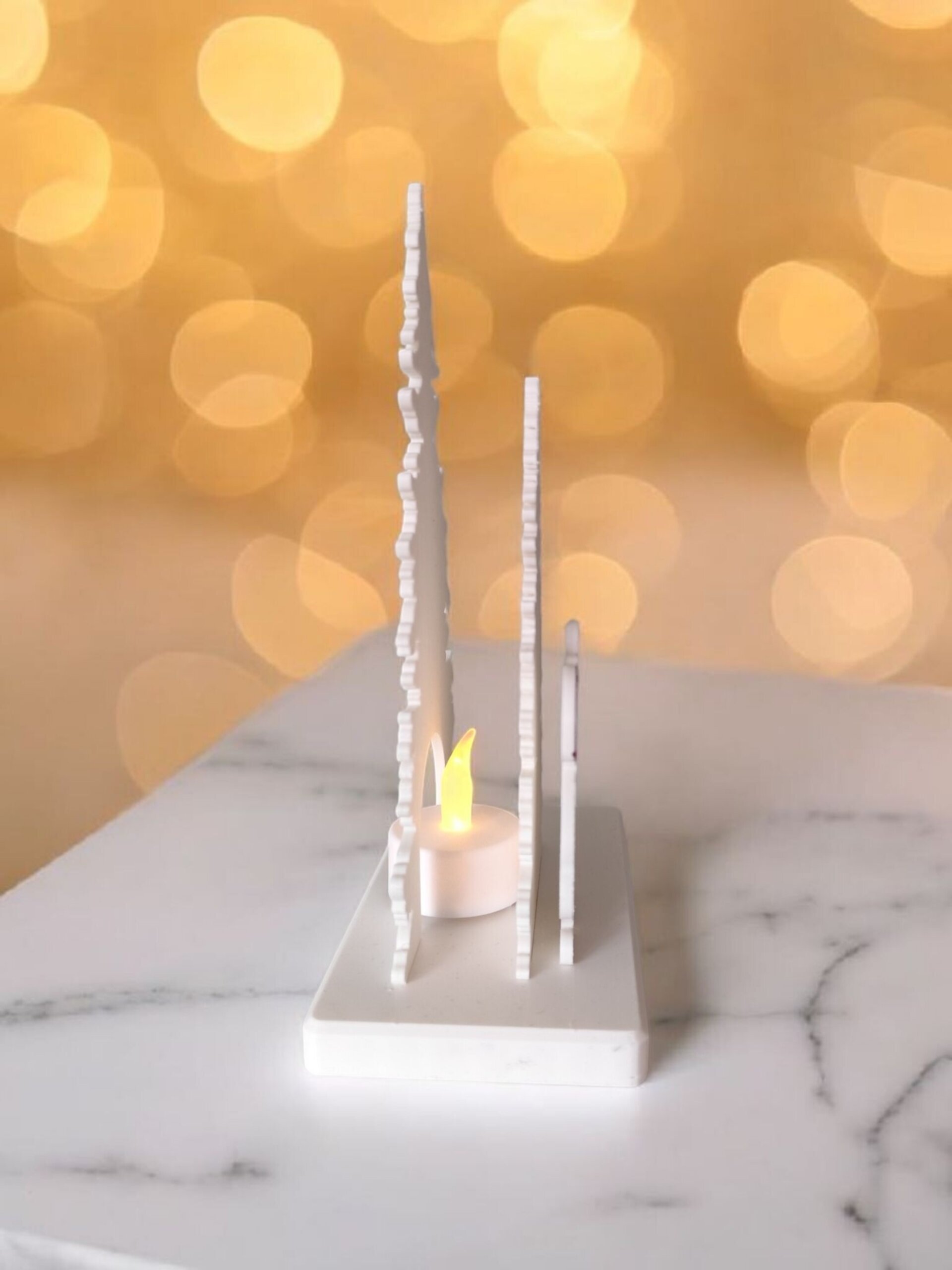 Escena Decorativa Papá Noel con Portavelas LED en PLA Biodegradable - 7