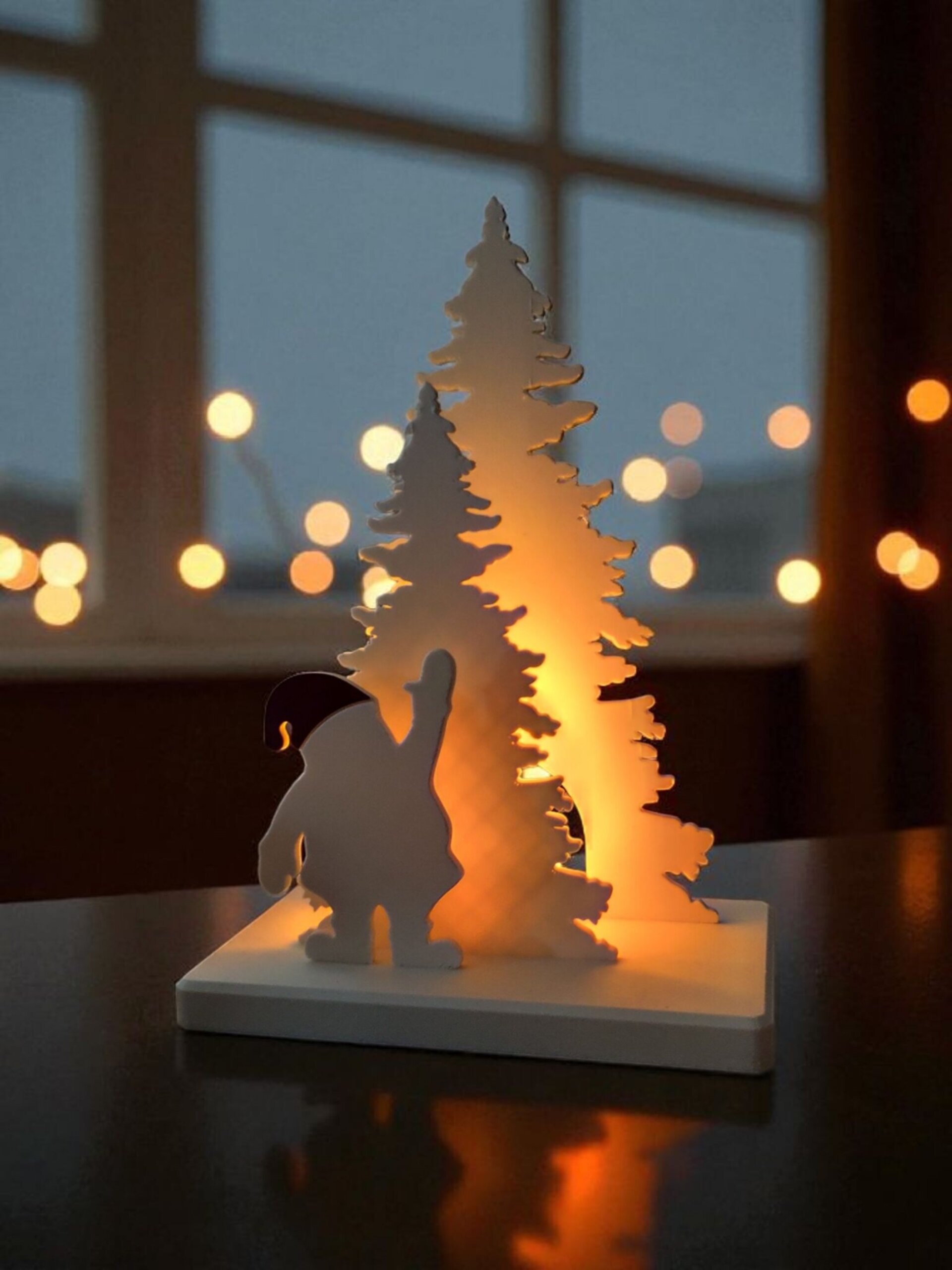 Escena Decorativa Papá Noel con Portavelas LED en PLA Biodegradable - 2