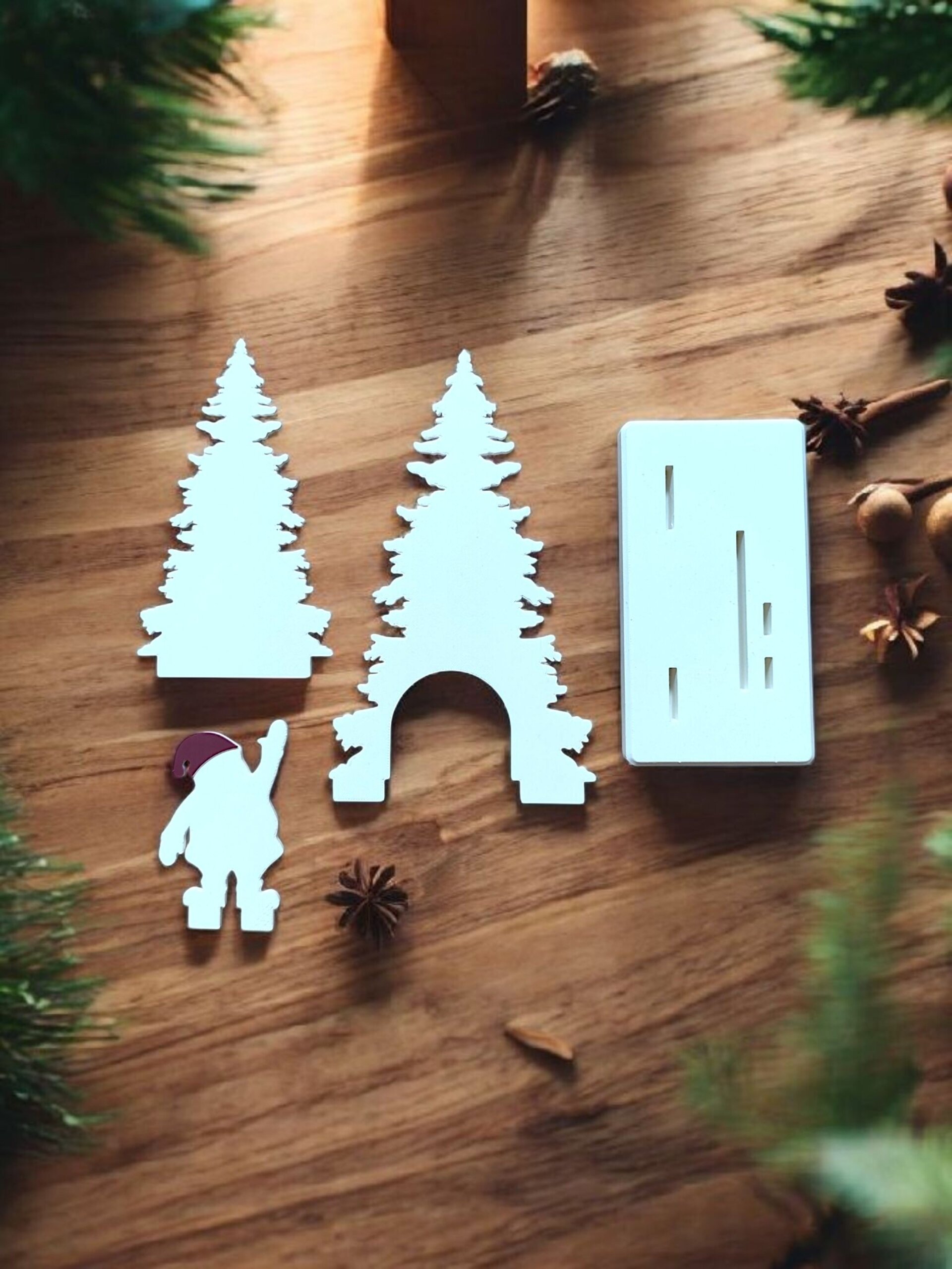 Escena Decorativa Papá Noel con Portavelas LED en PLA Biodegradable - 6