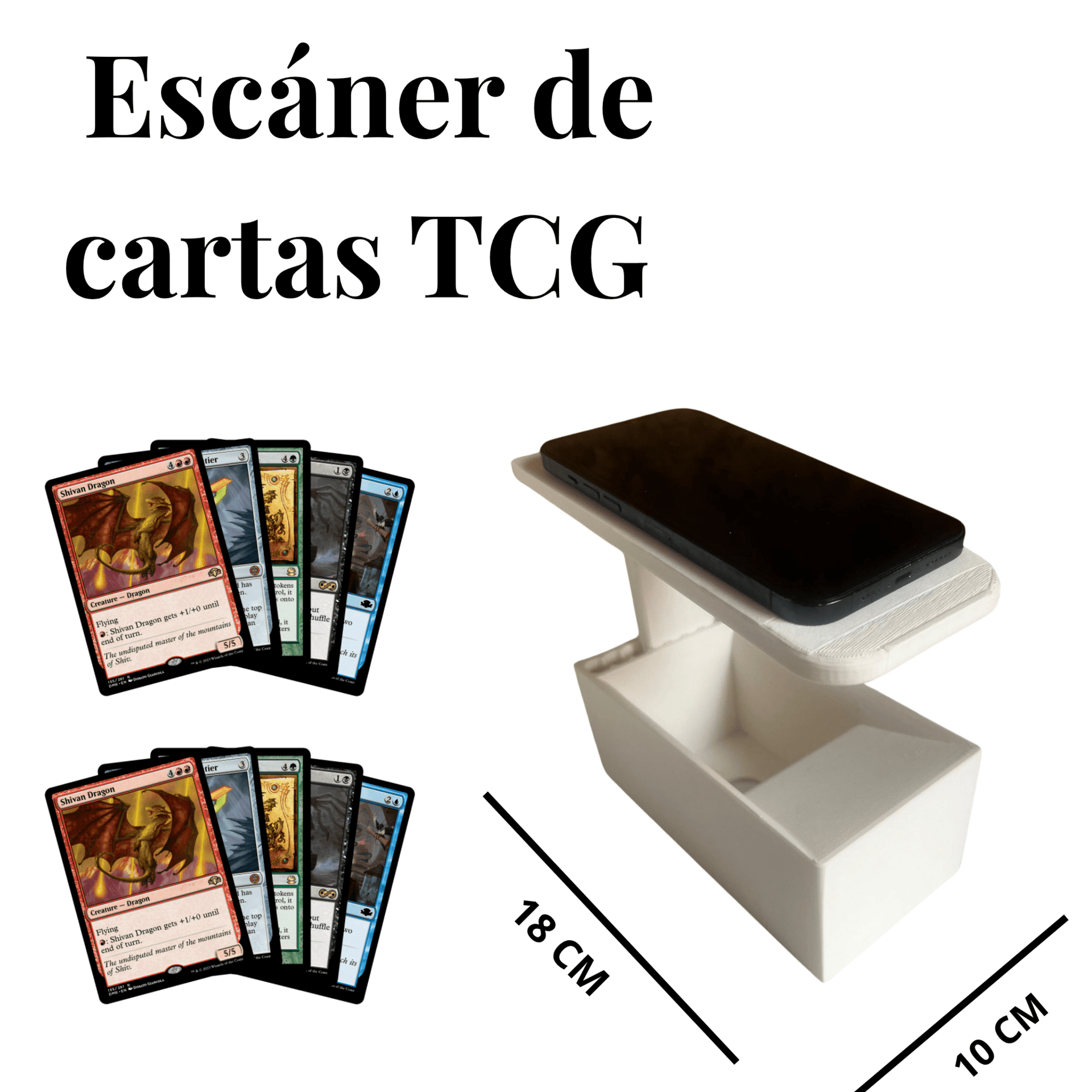 Escáner de Cartas TCG – Soporte Móvil 3D Impreso en PLA, Montado a Mano - 2