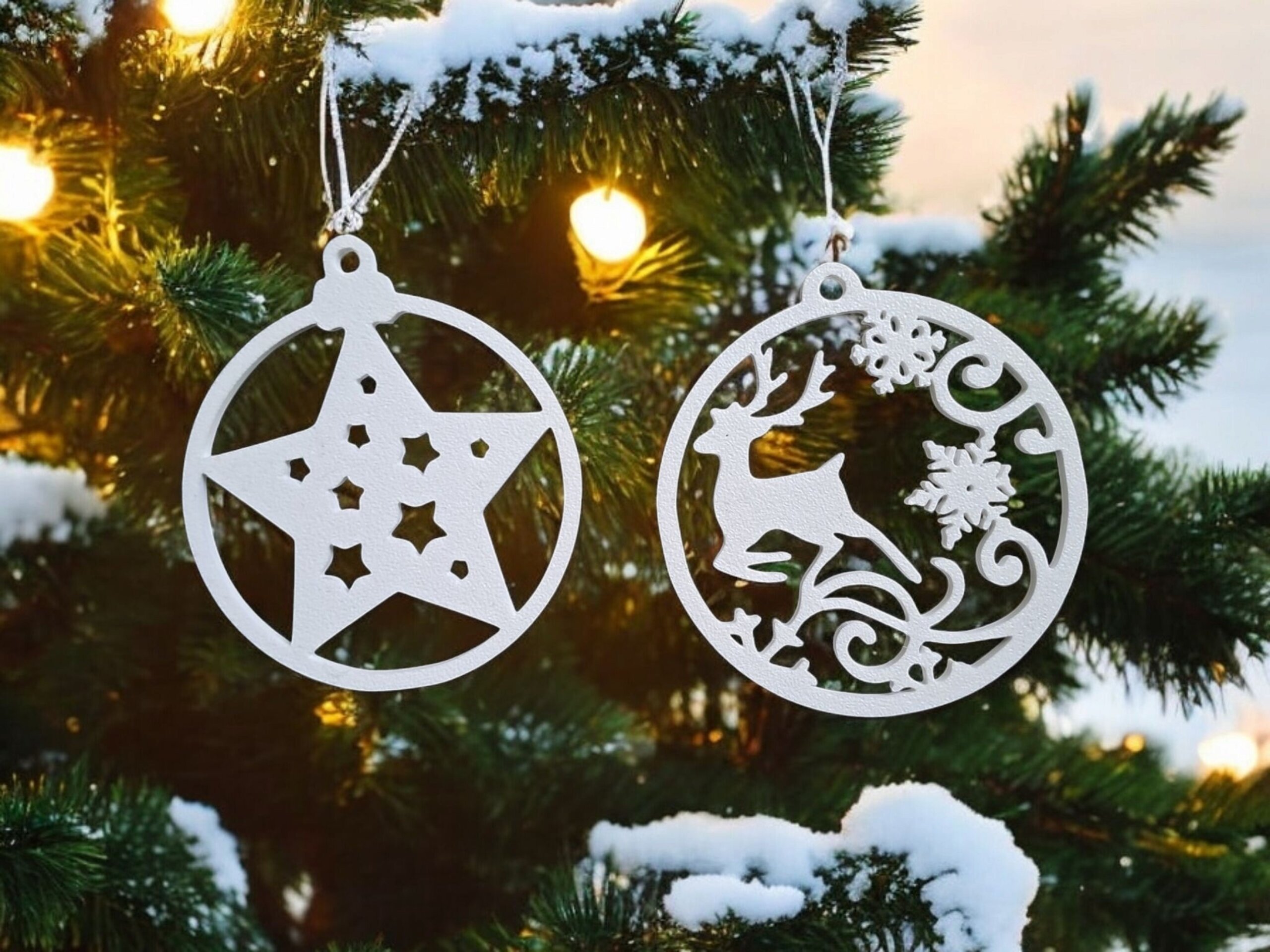 Juego de 10 Colgantes Navideños Artesanales – Adornos de Navidad en PLA Biodegra - 2