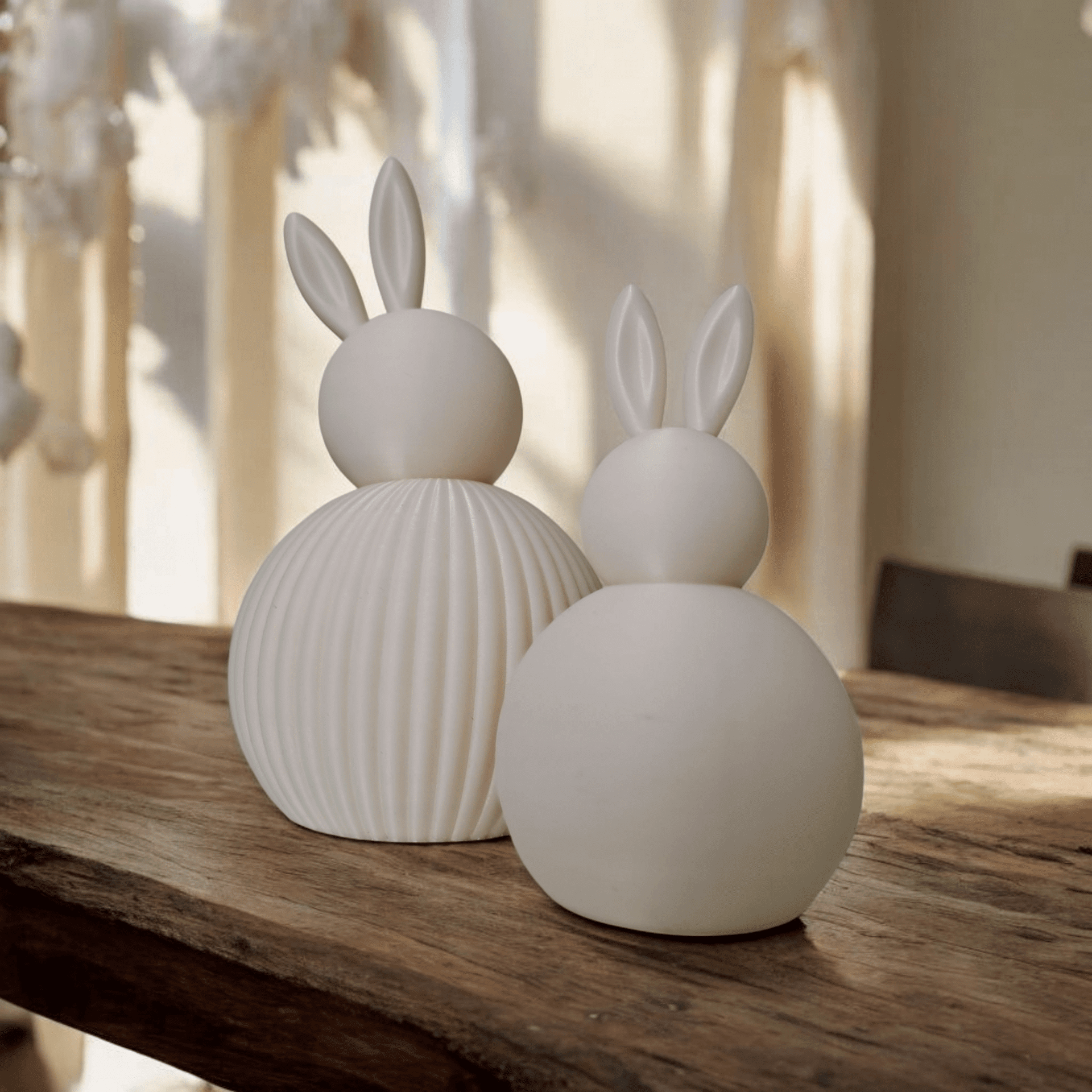 Conjunto Minimalista de Conejitos 3D – Diseño Escultural en PLA Biodegradable - 3