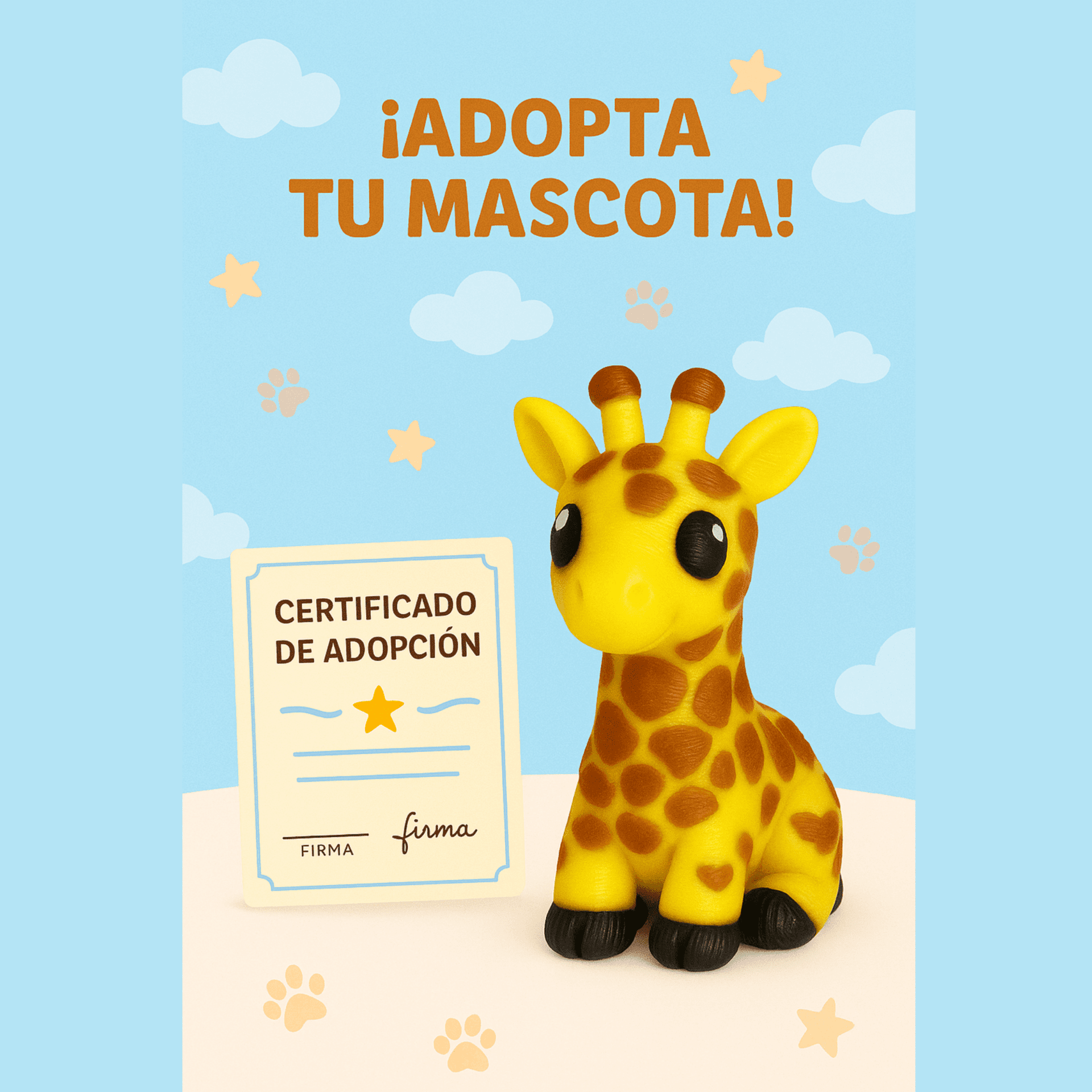 Mini Friends 3D – Jirafa articulada de 4 cm con Certificado de Adopción - 2