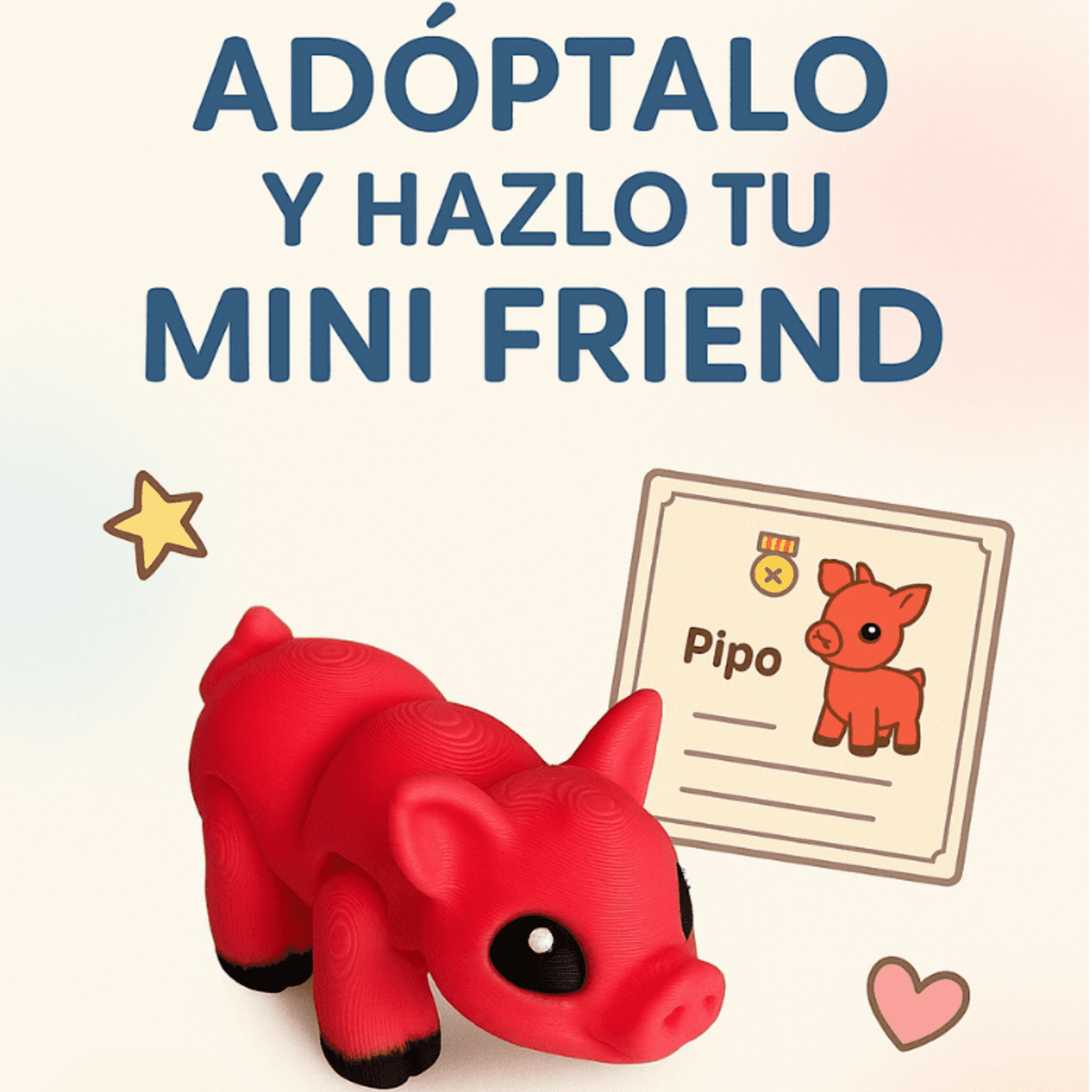 Pipo el Cerdito – Mini Figura Kawaii 3D para Niños | Juguete Coleccionable - 5