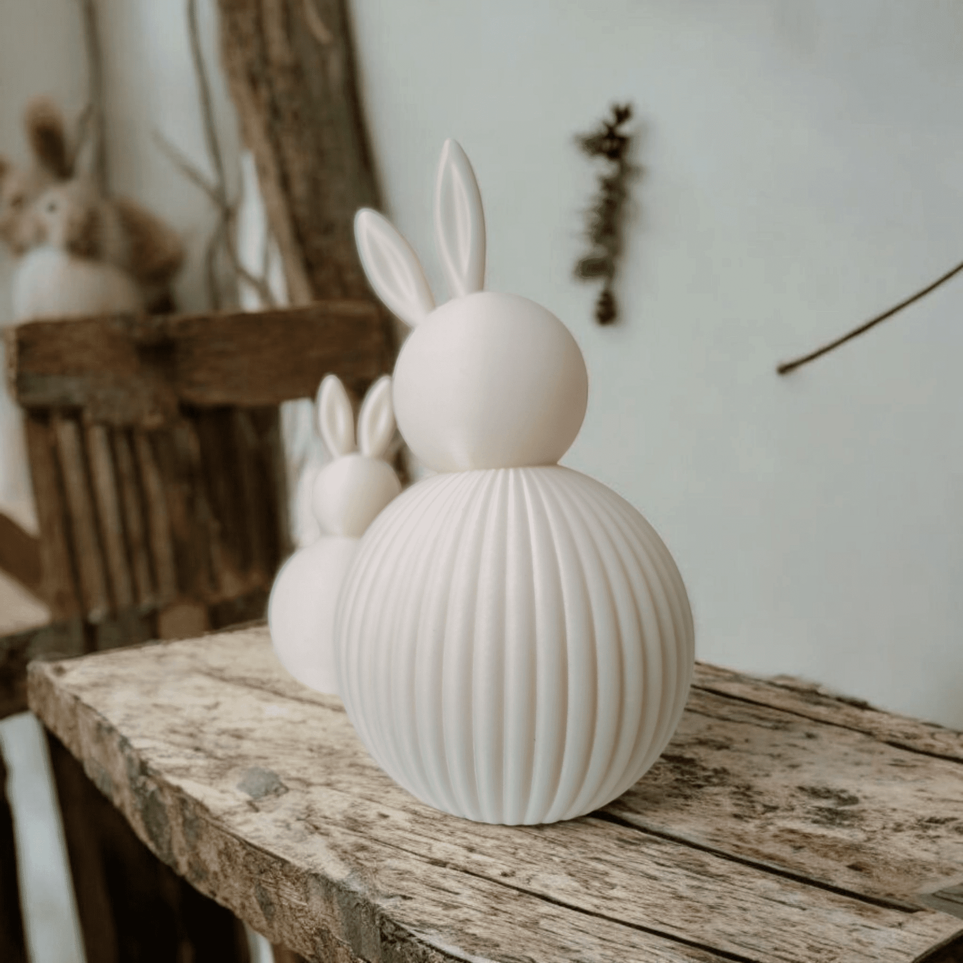 Conjunto Minimalista de Conejitos 3D – Diseño Escultural en PLA Biodegradable - 2