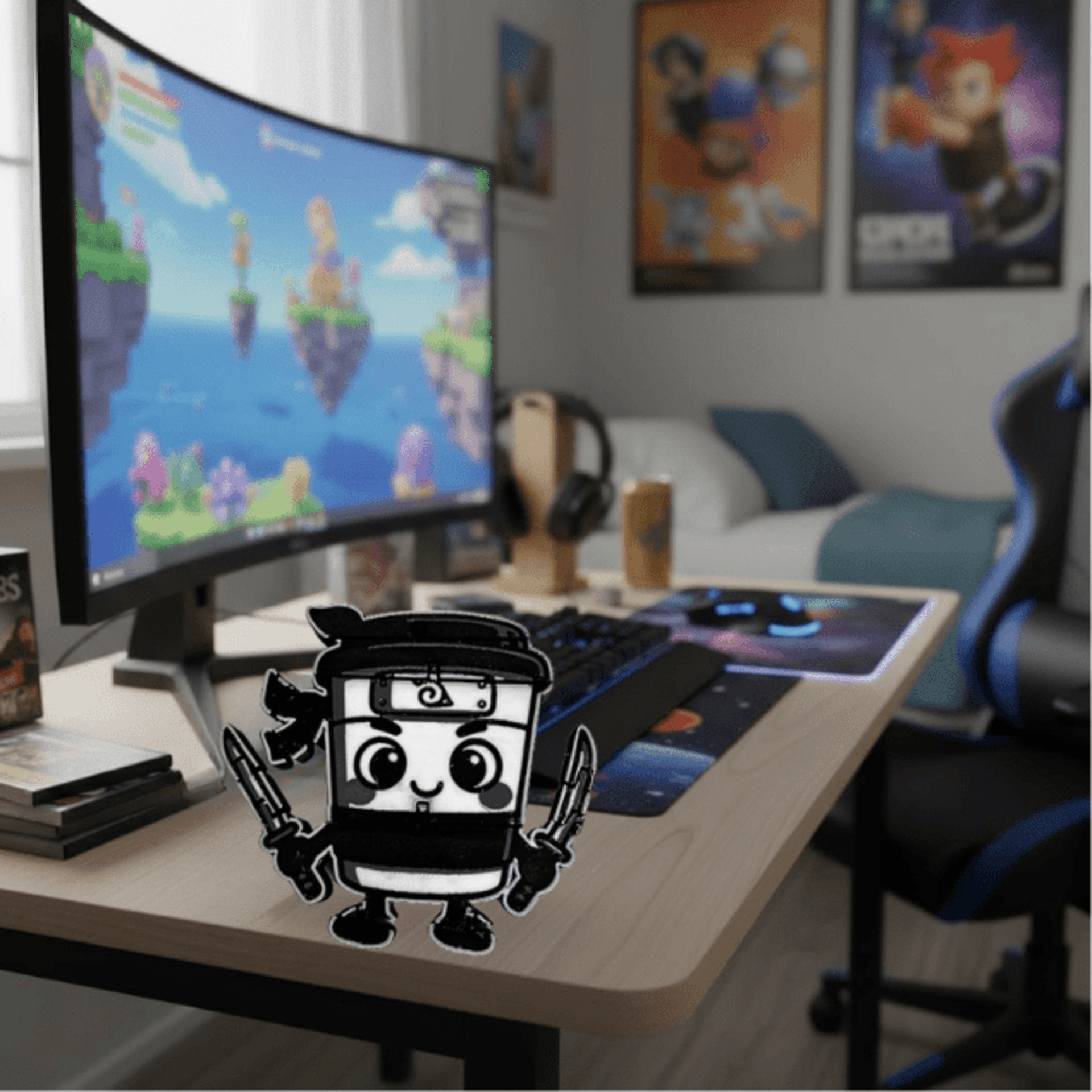 Figura Plana Capuchino Asesino Brainrot Italiano 9x9x1 cm - 4