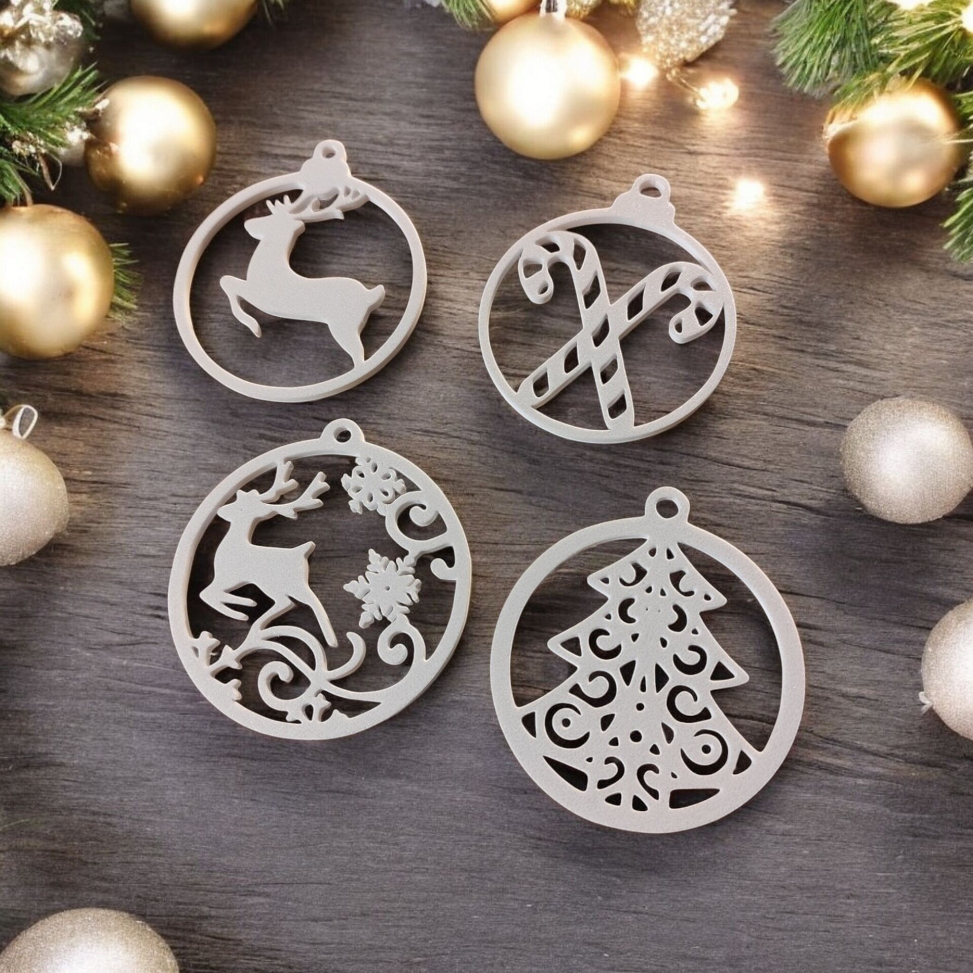 Juego de 10 Colgantes Navideños Artesanales – Adornos de Navidad en PLA Biodegra - 6