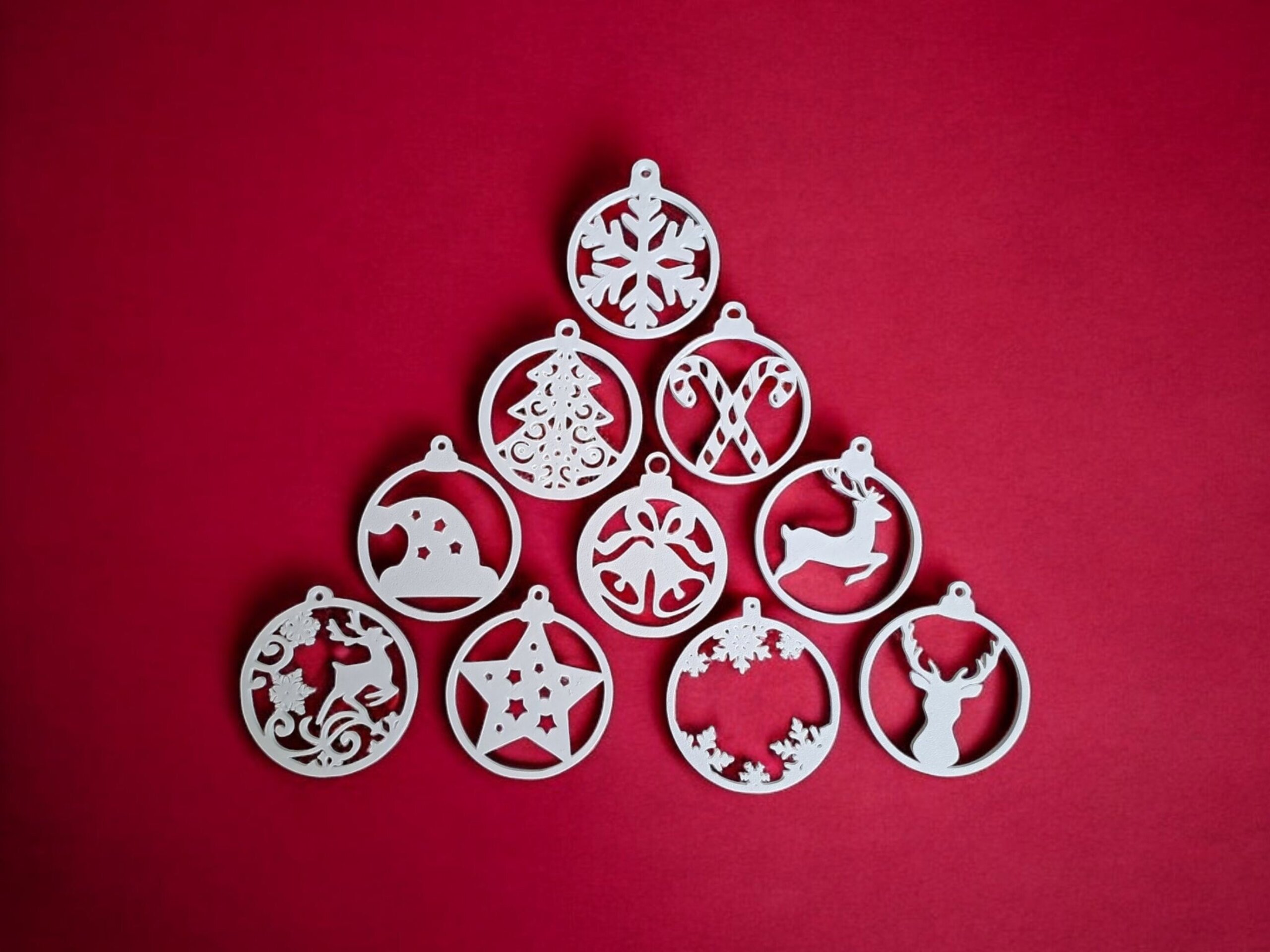 Juego de 10 Colgantes Navideños Artesanales – Adornos de Navidad en PLA Biodegra - 3