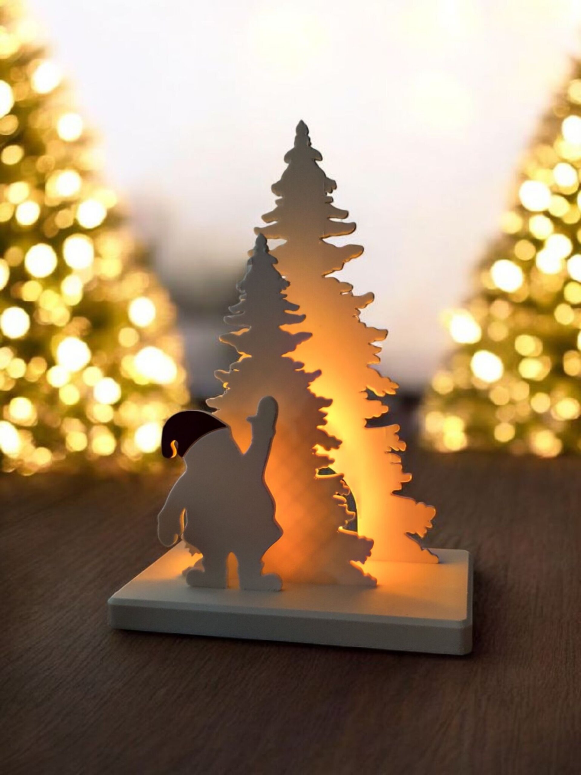 Escena Decorativa Papá Noel con Portavelas LED en PLA Biodegradable - 5