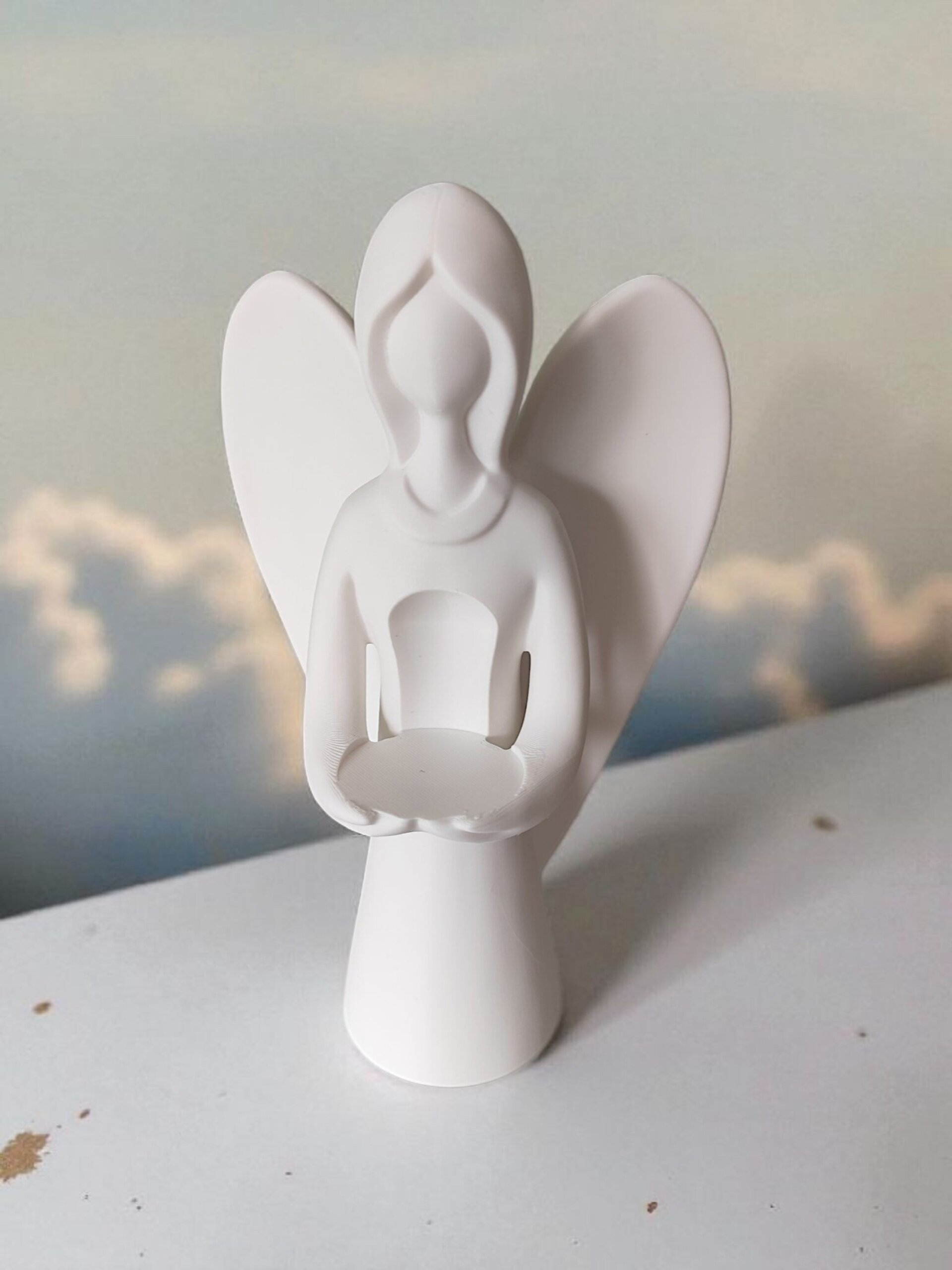 Ángel de Navidad Blanco Minimalista en PLA Biodegradable (22x14x10 cm) - 10