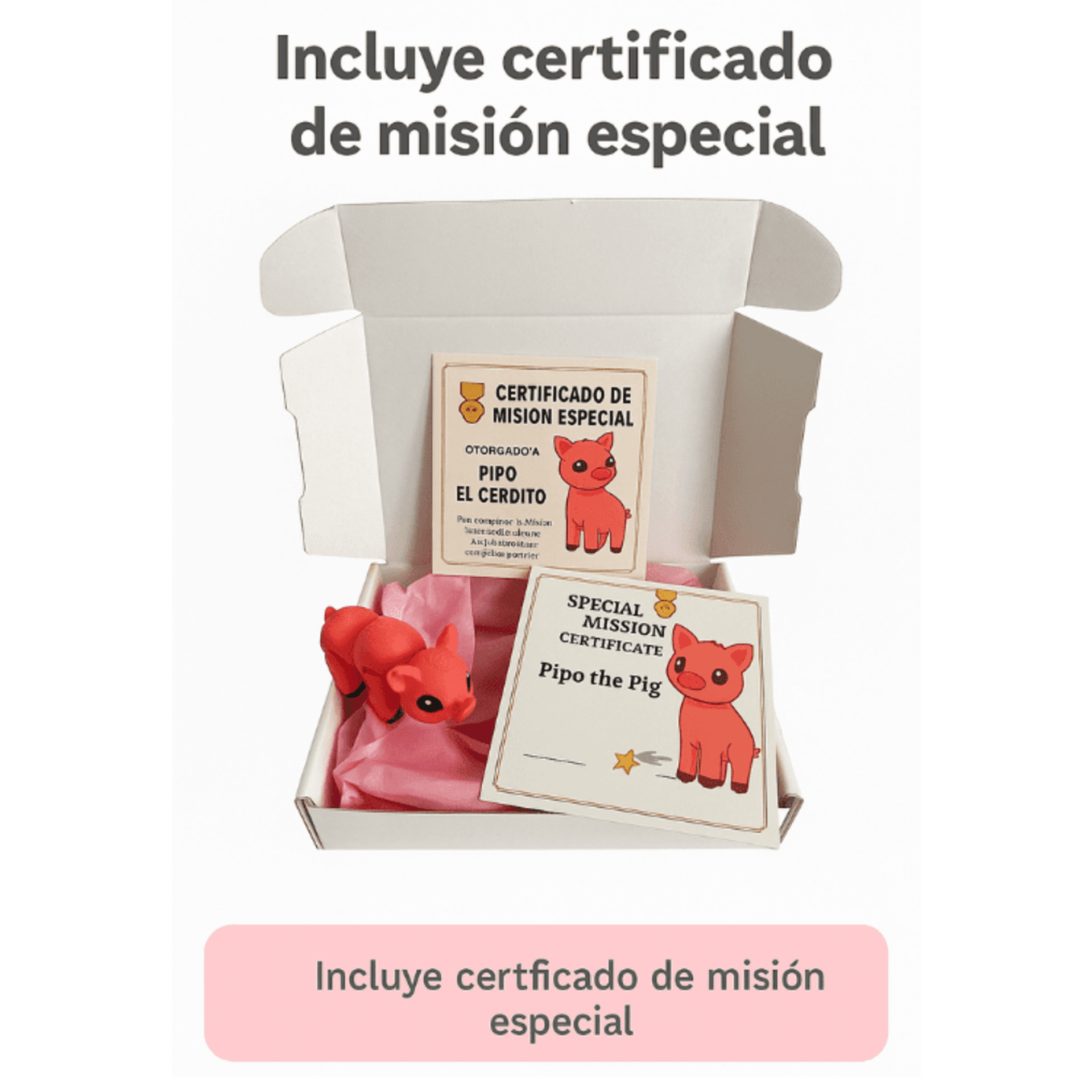 Pipo el Cerdito – Mini Figura Kawaii 3D para Niños | Juguete Coleccionable - 3
